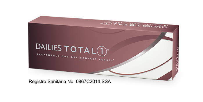 Imagen de la caja de lentes de contacto de reemplazo diario de la marca Dailies Total 1.