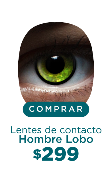 Imagen del ojo de una persona que lleva puesto un lente de contacto de color en tono verde limón